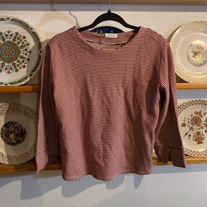 Monologue Red And White Stripe Top, Size M